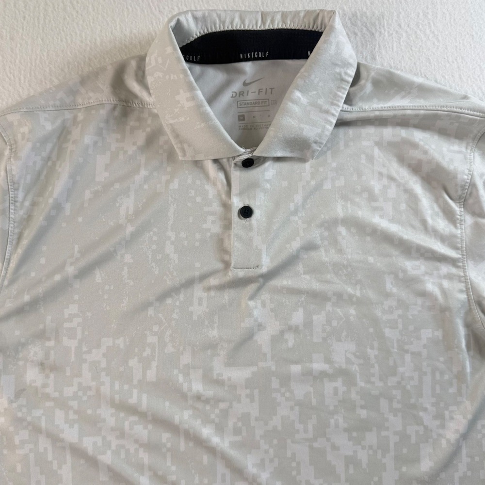 Nike Golf Polo Mens‎ Medium Dri-FIT Digital Camo Standard Fit Gray